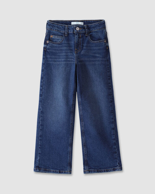 Jeans Wide Leg Efecto Lavado